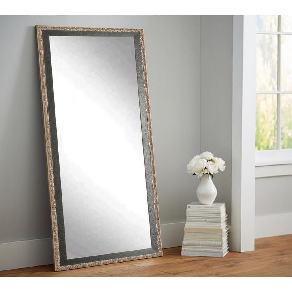 Antique Noble Black and Pewter Tll Framed Mirror-BM020T-1 - The Home Depot