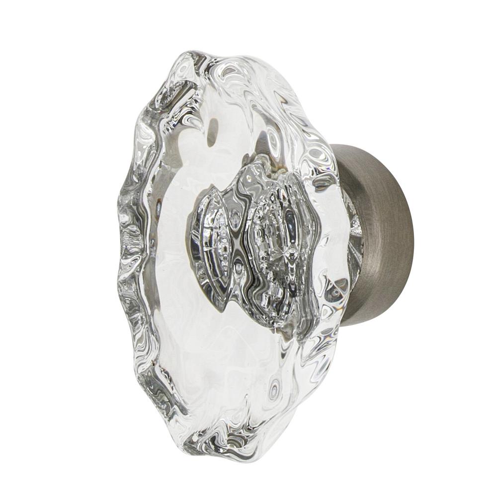 Amerock Glacio 13/4 in. (44 mm) Dia Clear Crystal/Satin Nickel Oval