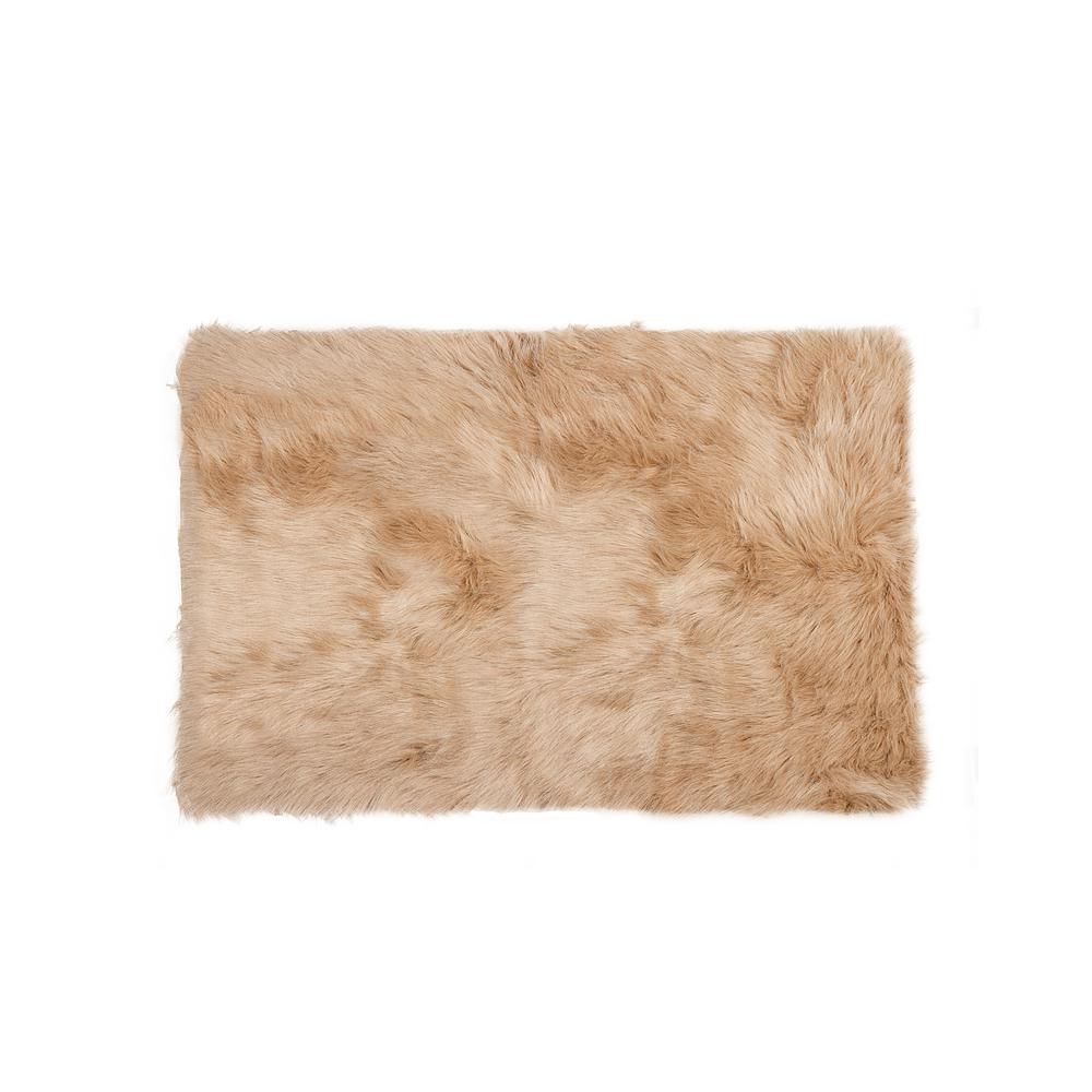 Hudson Tan 5 Ft X 8 Faux Sheepskin Indoor Rug 676685030078 Hudson Tan 5 Ft X 8 Faux Sheepskin Indoor Rug