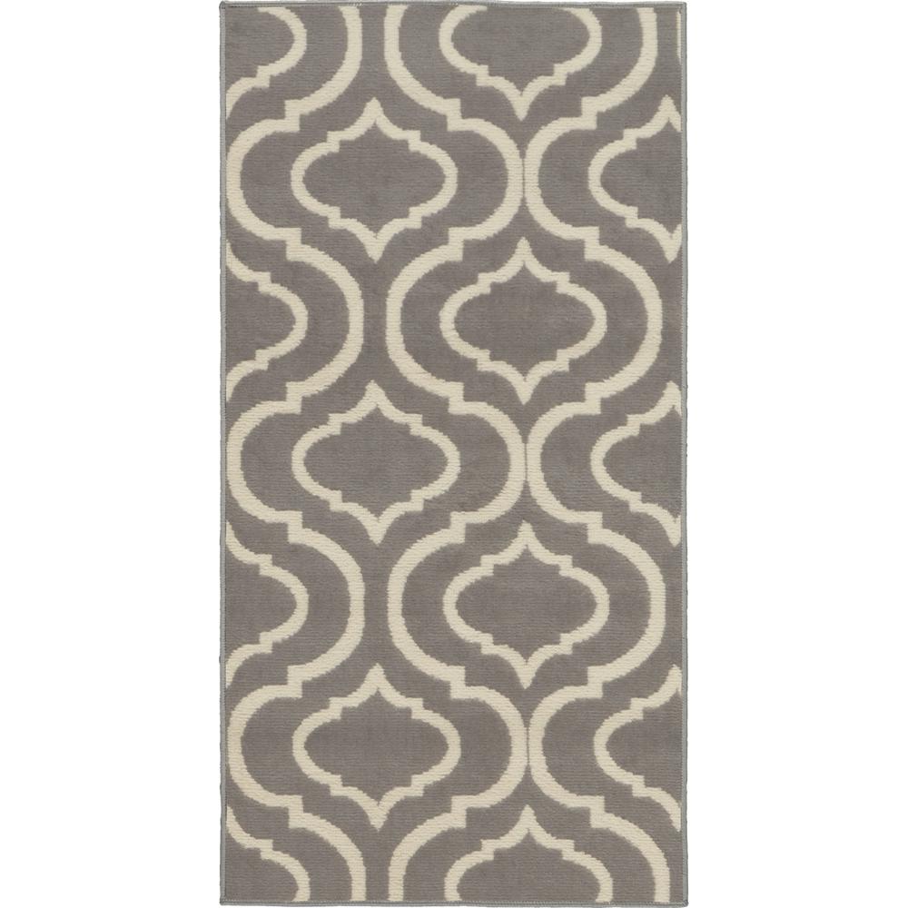 Nourison Jubilant 2 Ft X 4 Small Grey Trellis Area Rug