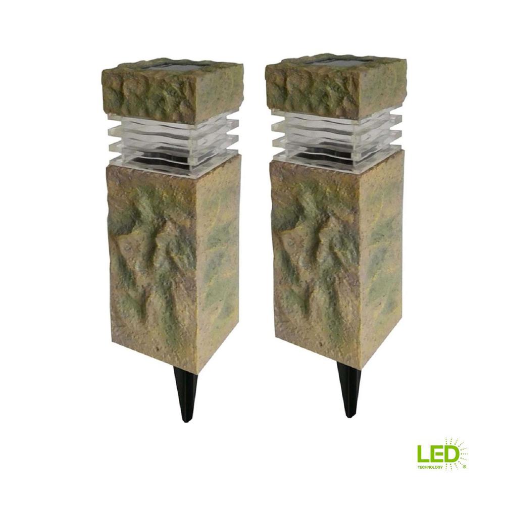 Hampton Bay Solar Sand Stone Outdoor Integrated Led Landscape Rock Hampton Bay Solar Sand Stone Outdoor Integrated Led Landscape Rock Pillar Path Light 2