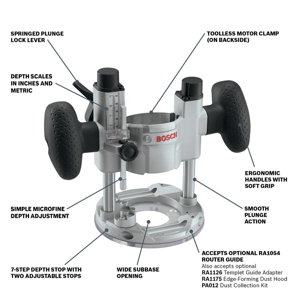 Bosch Aluminum Colt Plunge Palm Router Base Pr011 The Home Depot