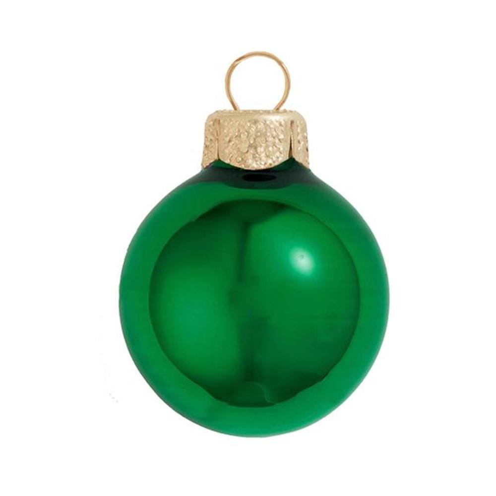 Green Christmas Ornaments Tree Decorations The Home 2 In Green Shiny Gl Christmas Ornaments 28 Pack