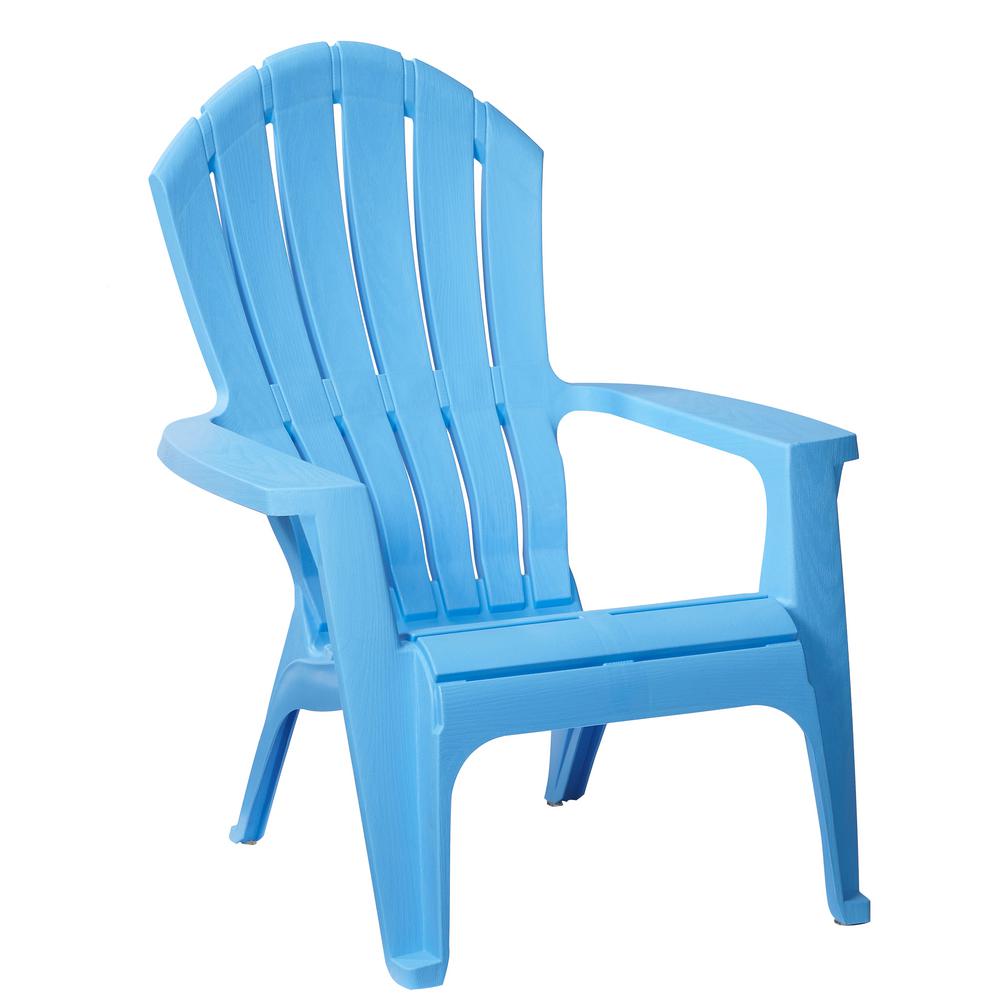 RealComfort Periwinkle Plastic Outdoor Adirondack Chair