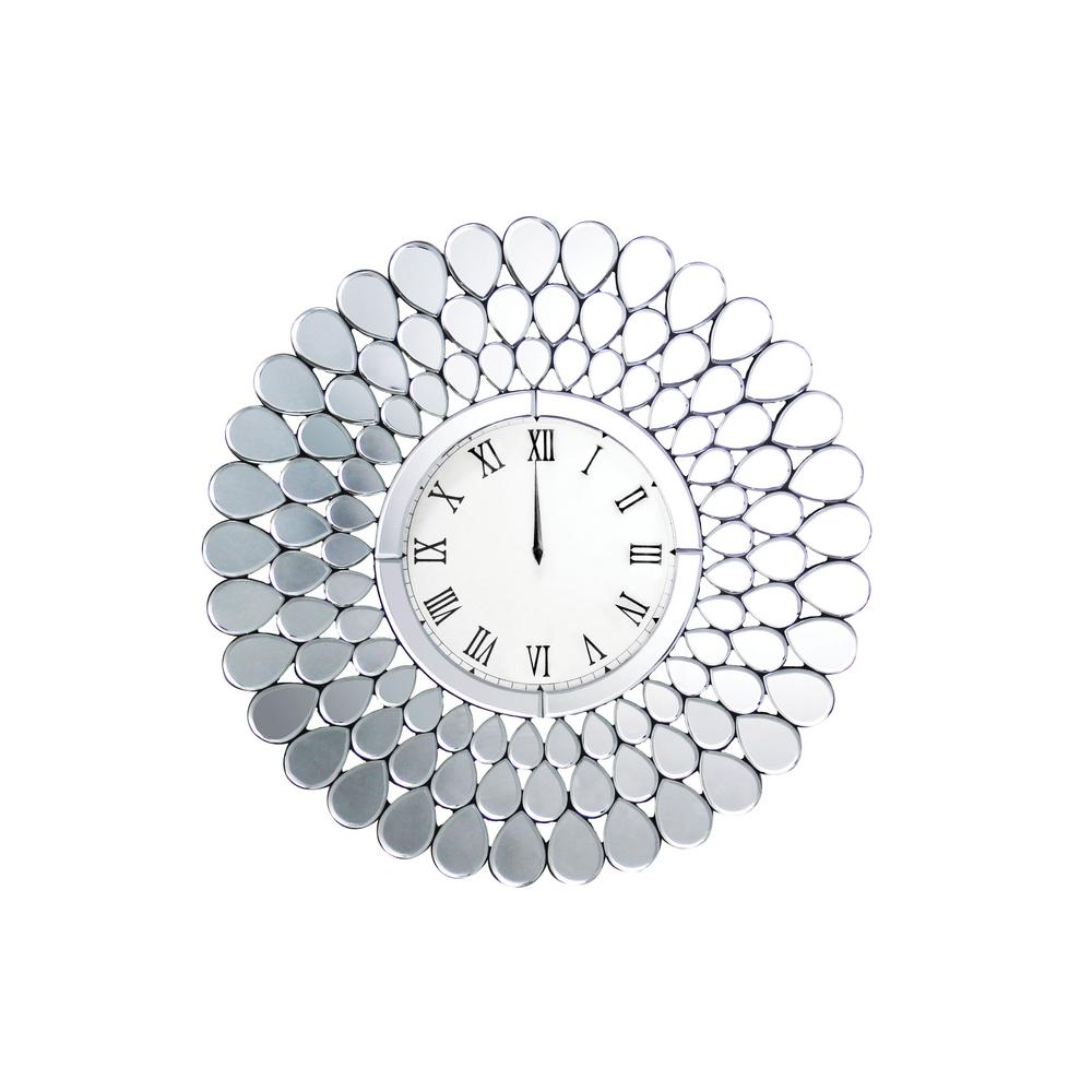 Furniture of America Paizlee Silver Wall ClockIDF583WK The Home Depot