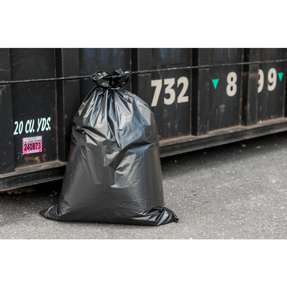 Plasticplace 36 in. W x 58 in. H 55 Gal. 60 Gal. 6.0 mil Black Gusset