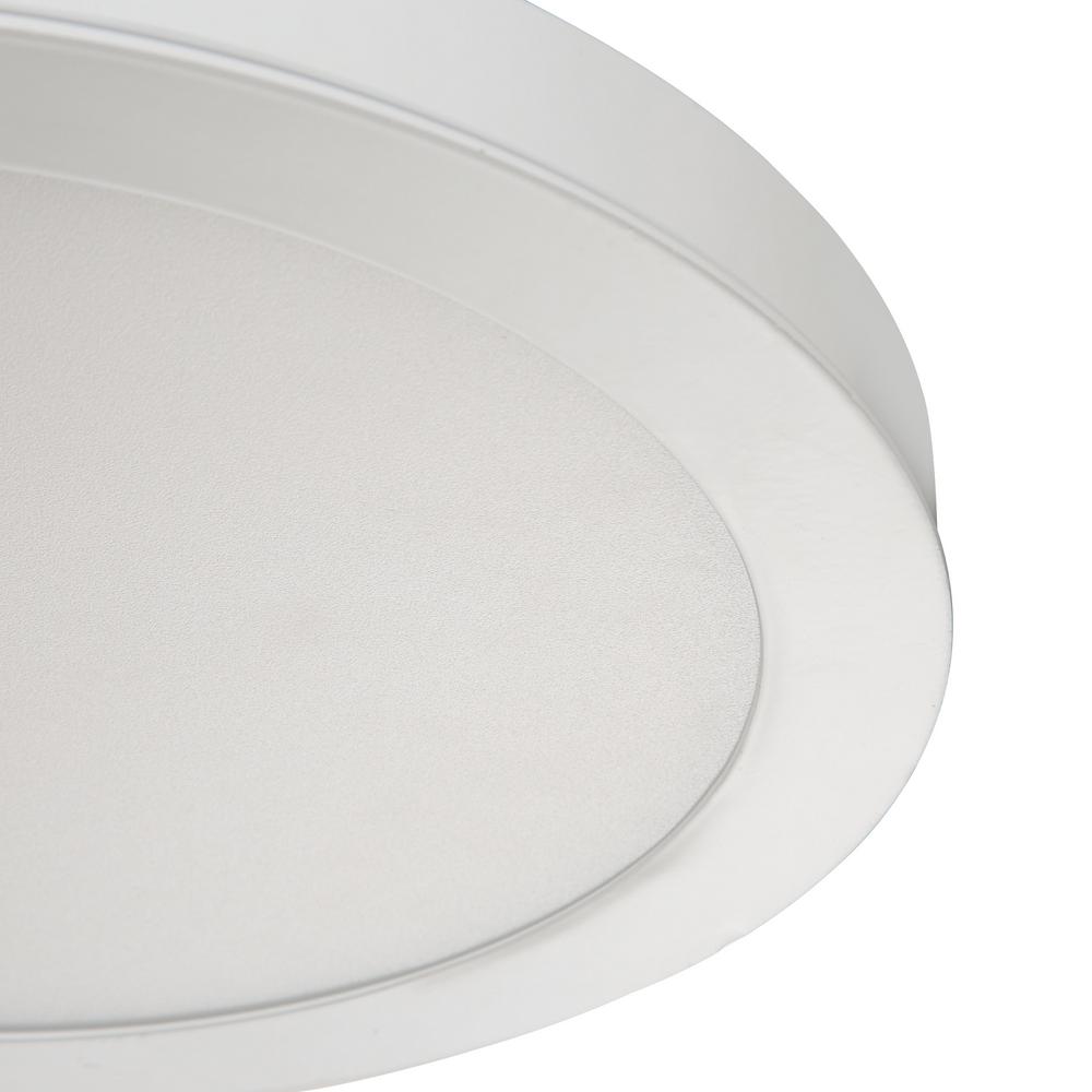 Commercial Electric 15 In White Led Edge Lit Flat Round Panel Flush Mount Light Hd The Home Depot