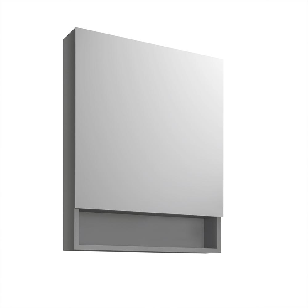 Fresca 24 In X 31 50 In Surface Mount Medicine Cabinet In Gray