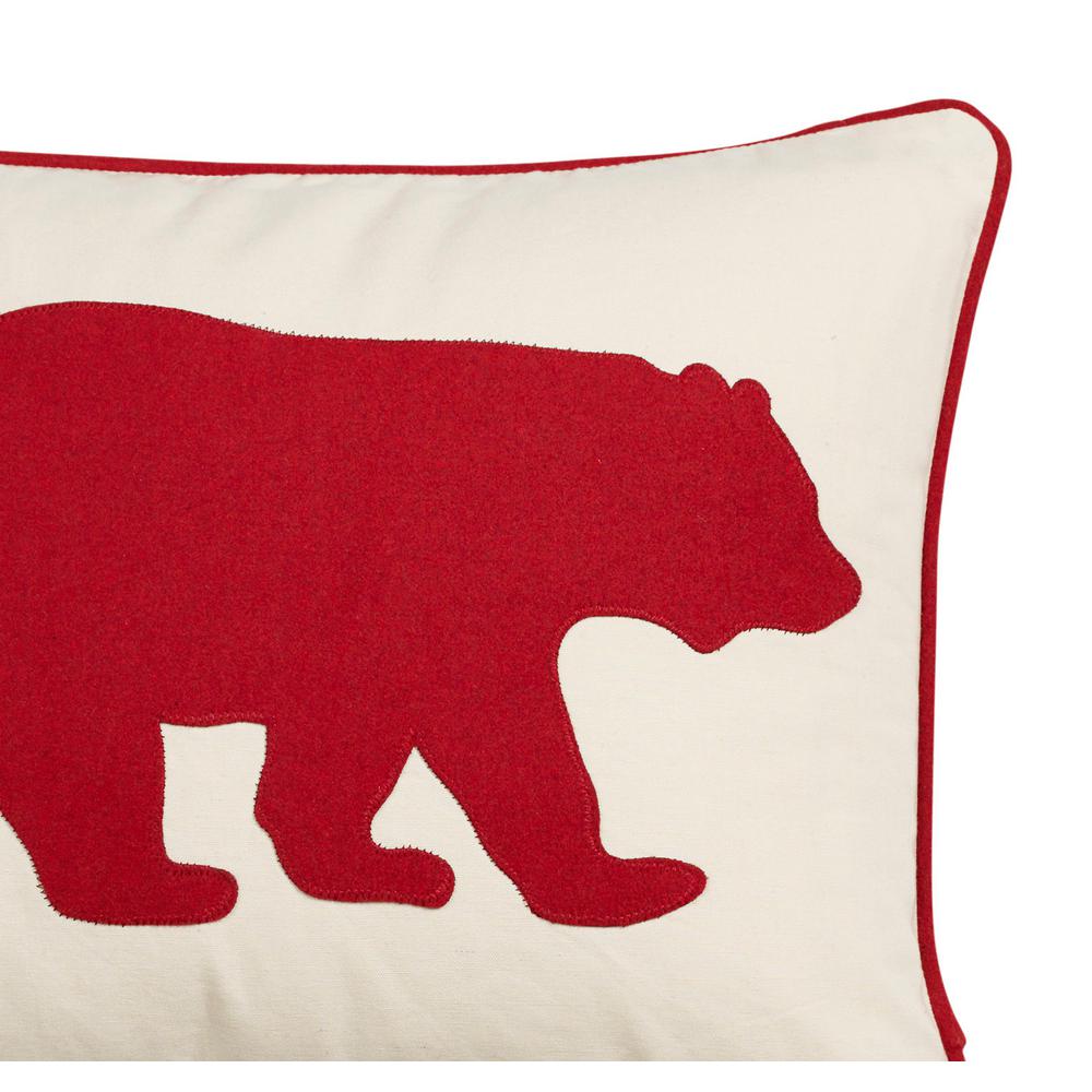 Eddie Bauer Bear Red Animal Print Polyester 16 In X 20 In Throw