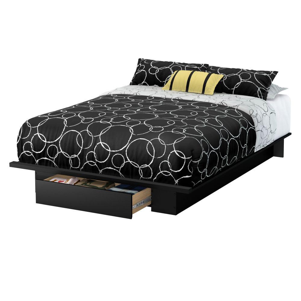 South S Holland 1 Drawer Full Queen Size Platform Bed In Pure Holland 1 Drawer Full Queen Size Platform Bed In Pure Black