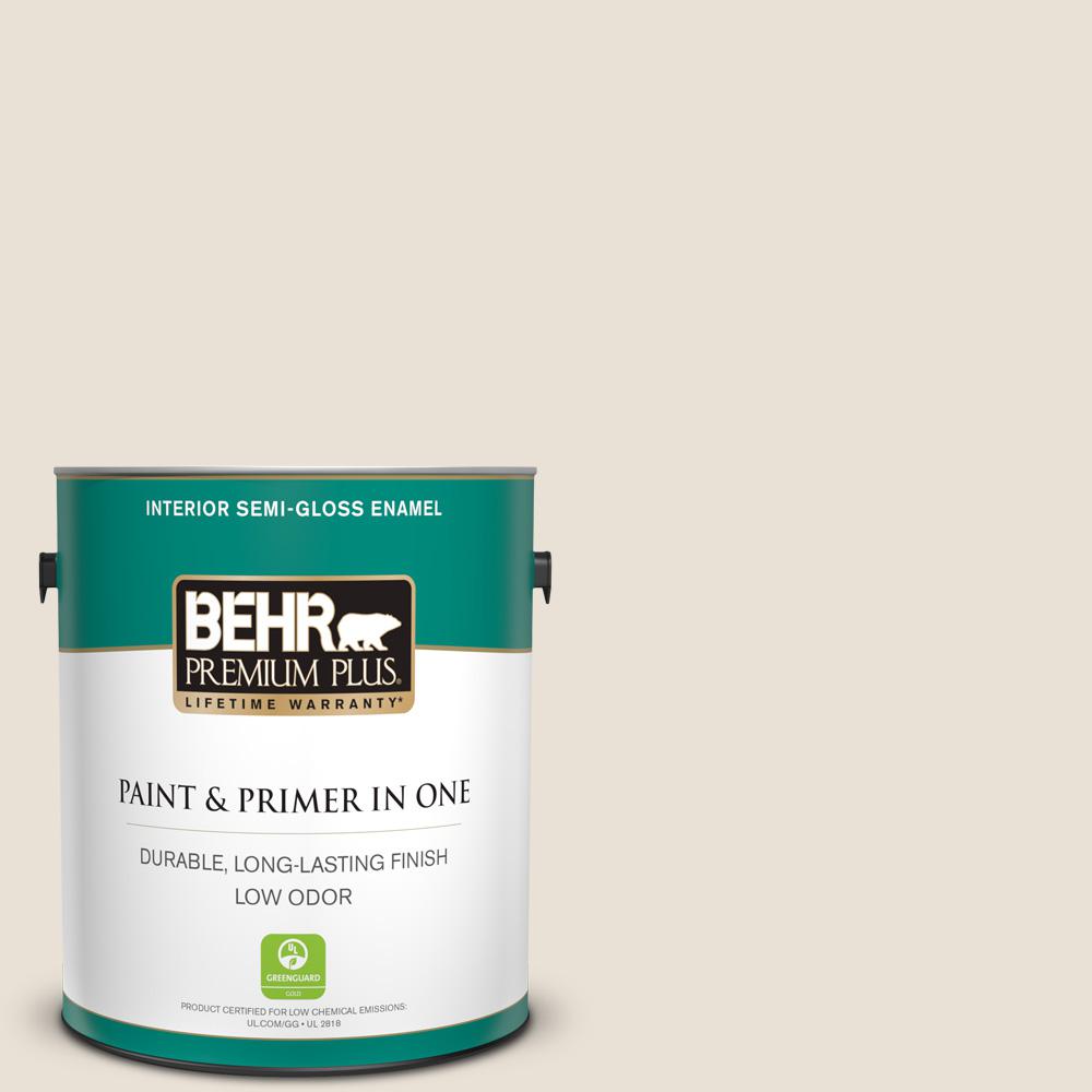 Behr Premium Plus 1 Gal 73 Off White Semi Gloss Enamel Low Odor 73 Off White Semi Gloss Enamel Low Odor
