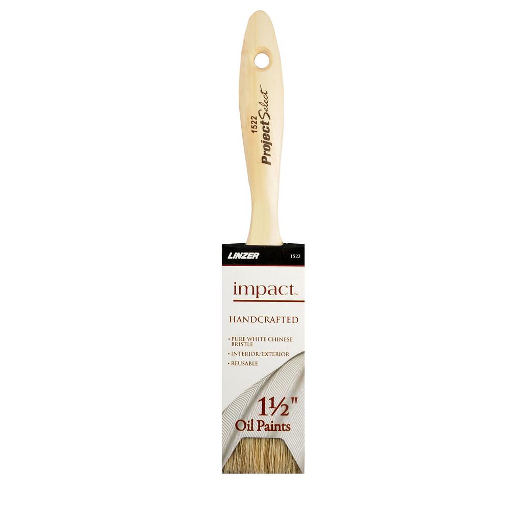 Project Select 11/2 in. Flat Finest Natural White Bristle Brush15221
