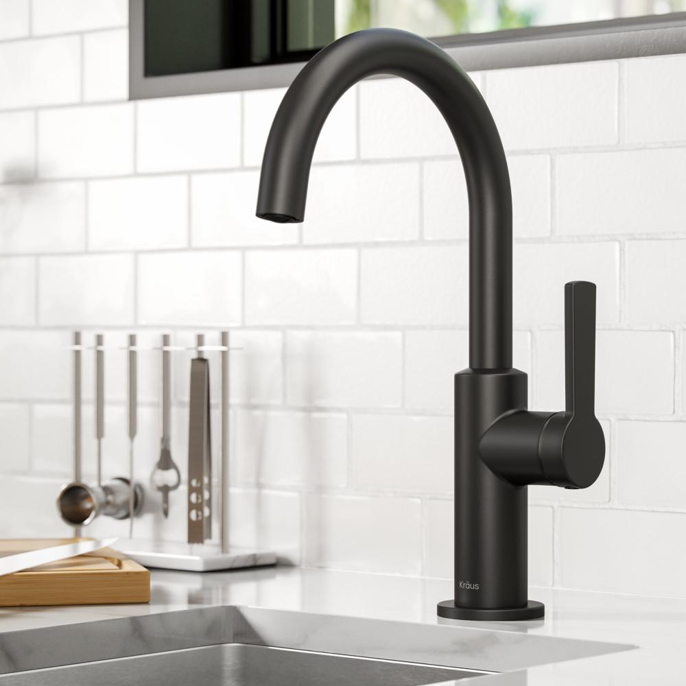 KRAUS Oletto Single Handle Kitchen Bar Faucet In Matte Black KPF 2822MB   Matte Black Kraus Bar Faucets Kpf 2822mb 64 1000 