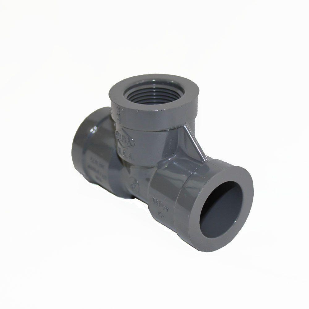 DURA 3/4 in. Sch. 80 PVC S x S x FPT TeeC802007 The Home Depot
