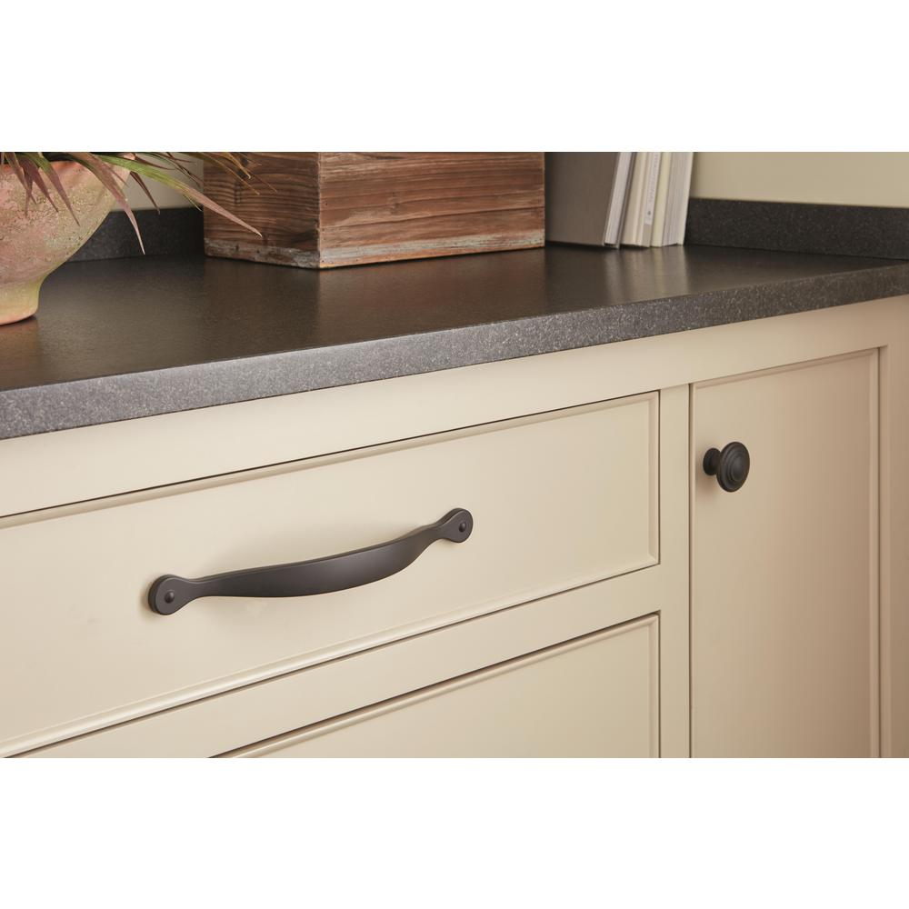 Amerock Inspirations 5 1 16 In 128 Mm Center To Center Flat Black Cabinet Drawer Pull Bp1588fb The Home Depot