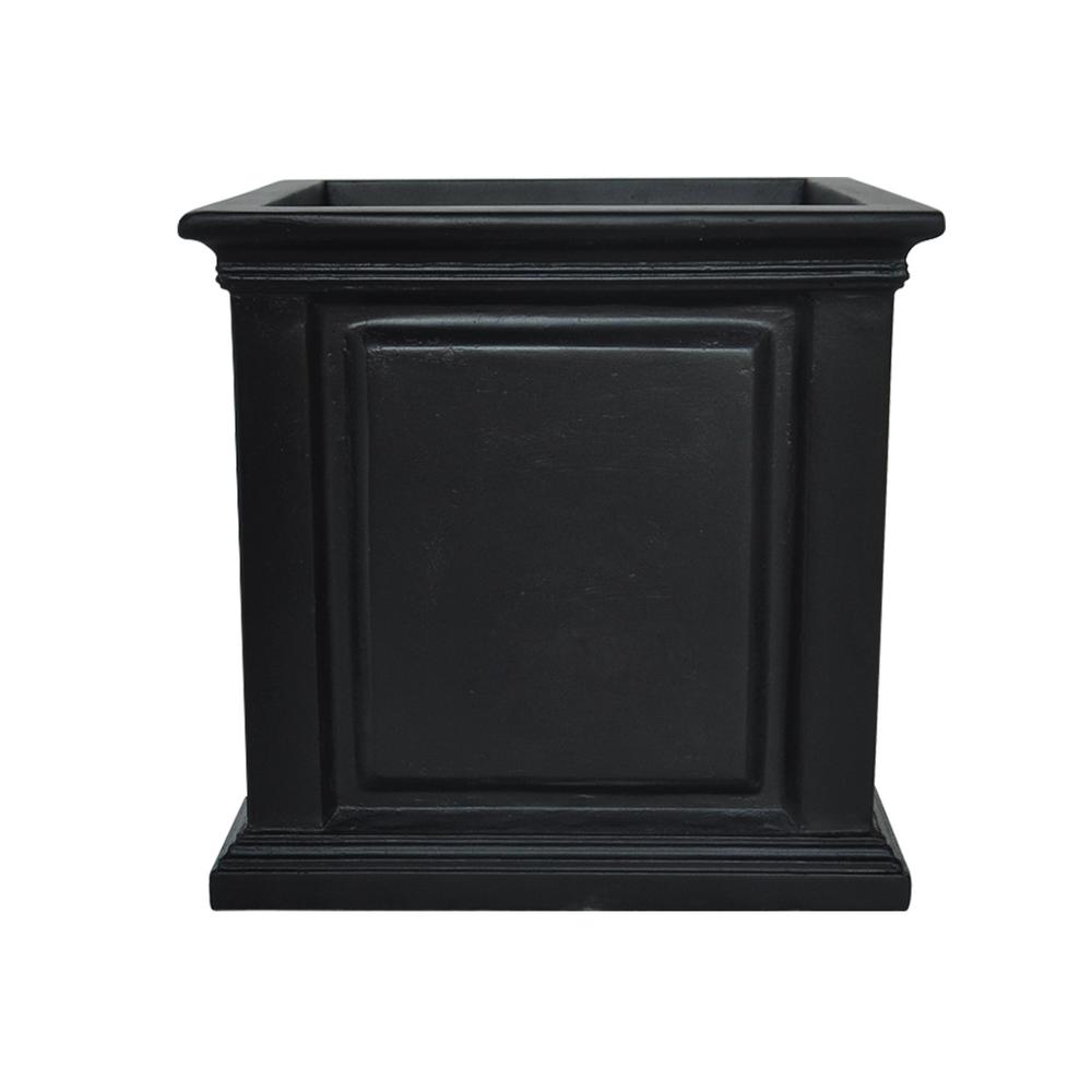 MPG 14 in. sq. Black Composite Straight Side Panel PlanterPC7140BLK