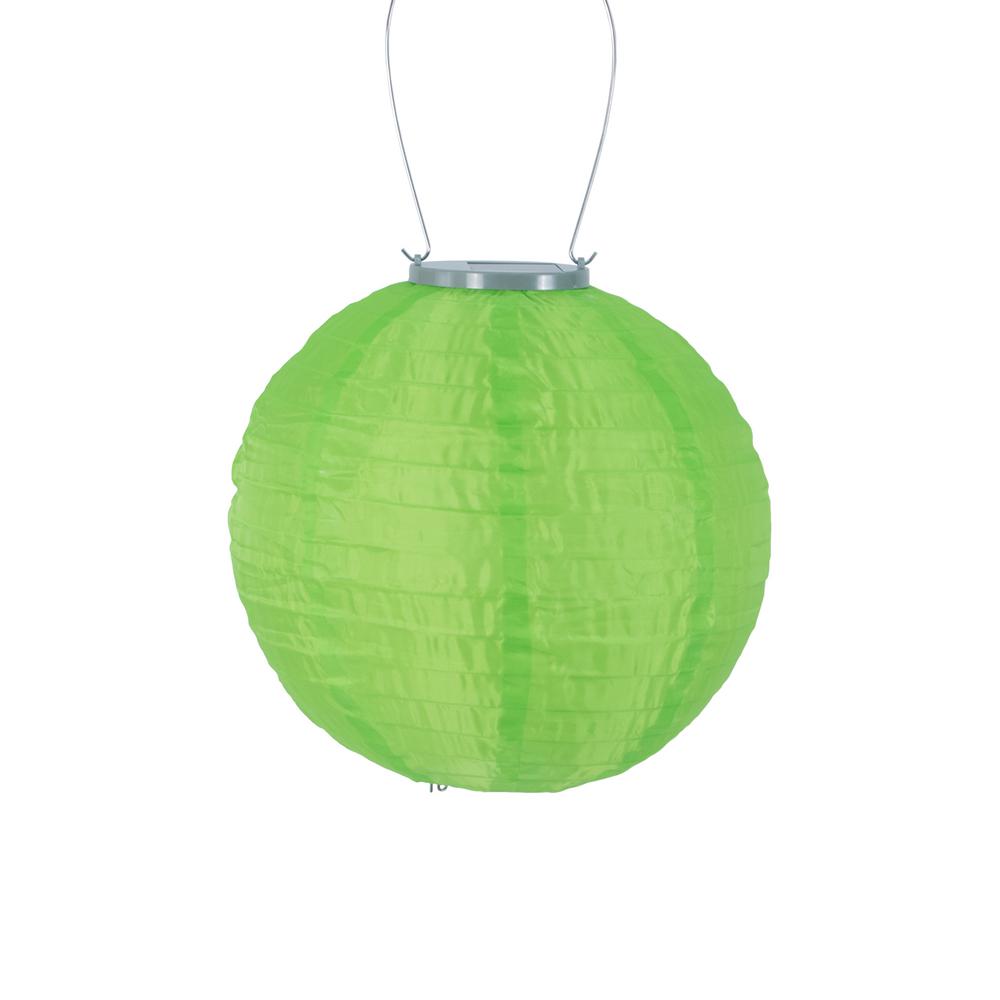 UPC 035286315821 product image for ALLSOP Glow 10 in. Green Round Integrated LED Hanging Outdoor Nylon Solar Lanter | upcitemdb.com