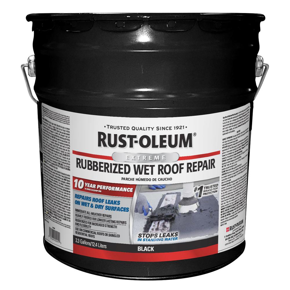 Rust-Oleum 3.3 Gal. Wet Leak Stop Cement Roof Patch-351250 - The Home Depot