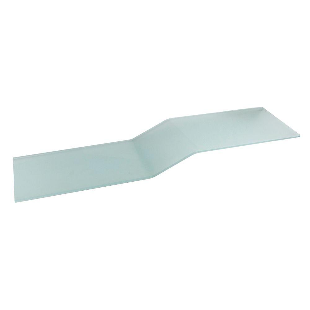 Vincenza Curvo 8 in. x 40 in. Clear Glass Shelf with 2 Pelican Brackets