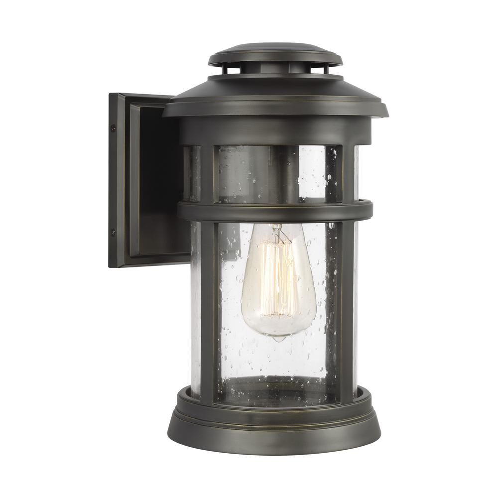 Feiss Waterproof Outdoor Wall Mounted Lighting Newport 1 Light Antique Bronze Outdoor 13 In Wall Mount Lantern