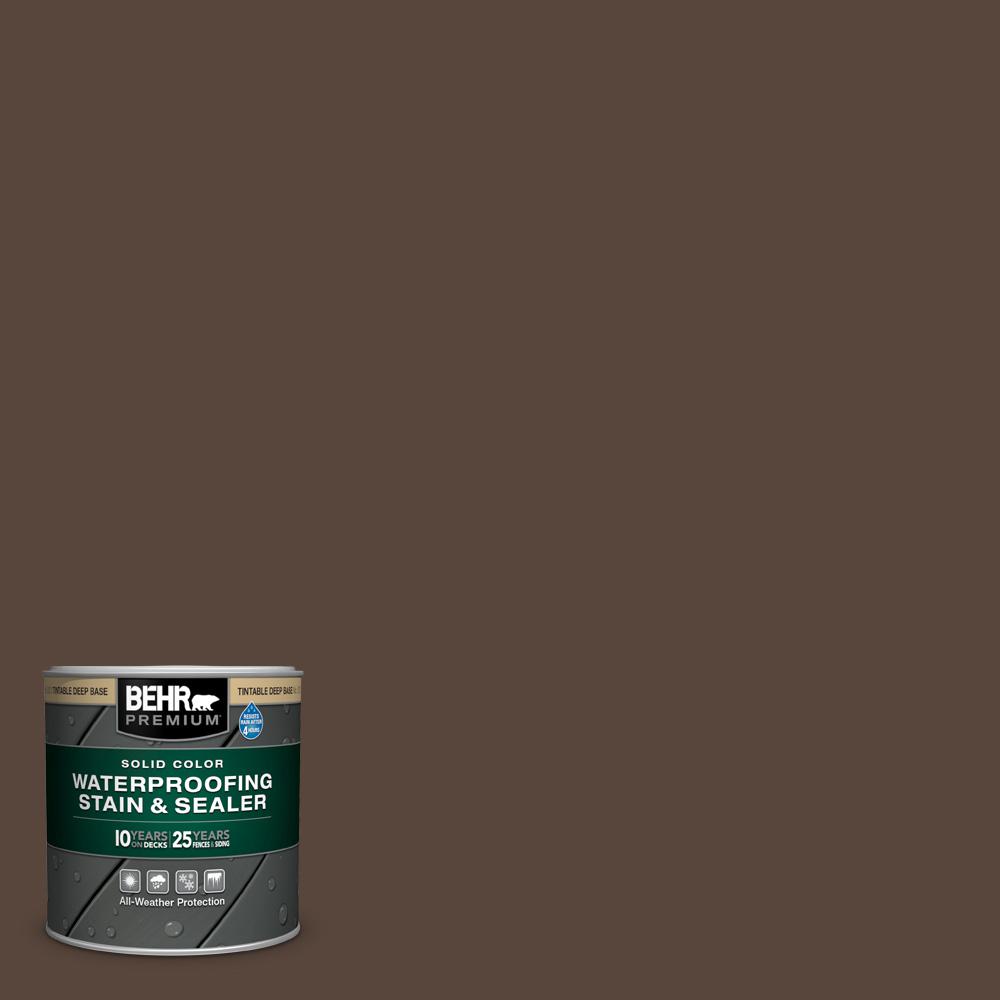 Behr Premium 8 Oz Sc 105 Padre Brown Solid Color Waterproofing Exterior Wood Stain And Sealer Sample 501316 The Home Depot
