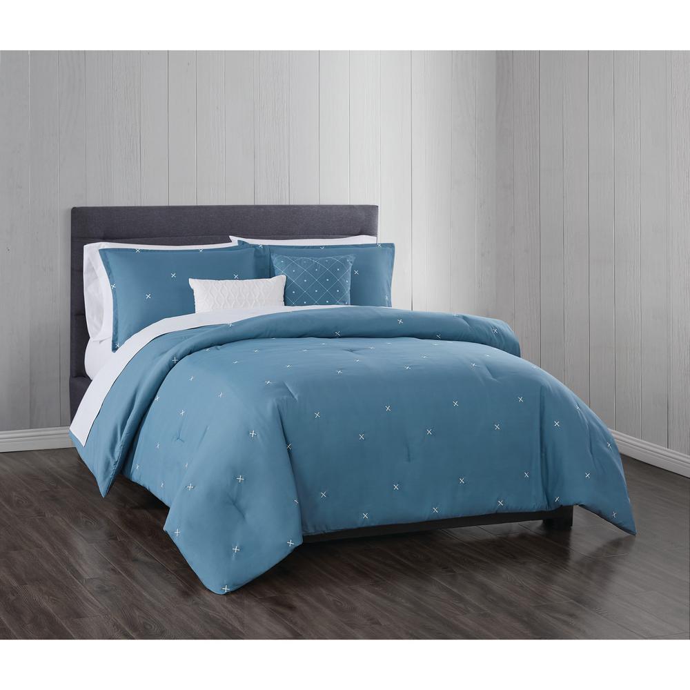 Geometric Lattice Pattern Microfiber Duvet Cover Bed Set with 2 Pillow Shams US