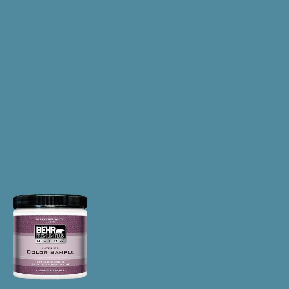 Behr Premium Plus Ultra 8 Oz S460 5 Blue Square Eggshell Enamel S460 5 Blue Square Eggshell Enamel Interior