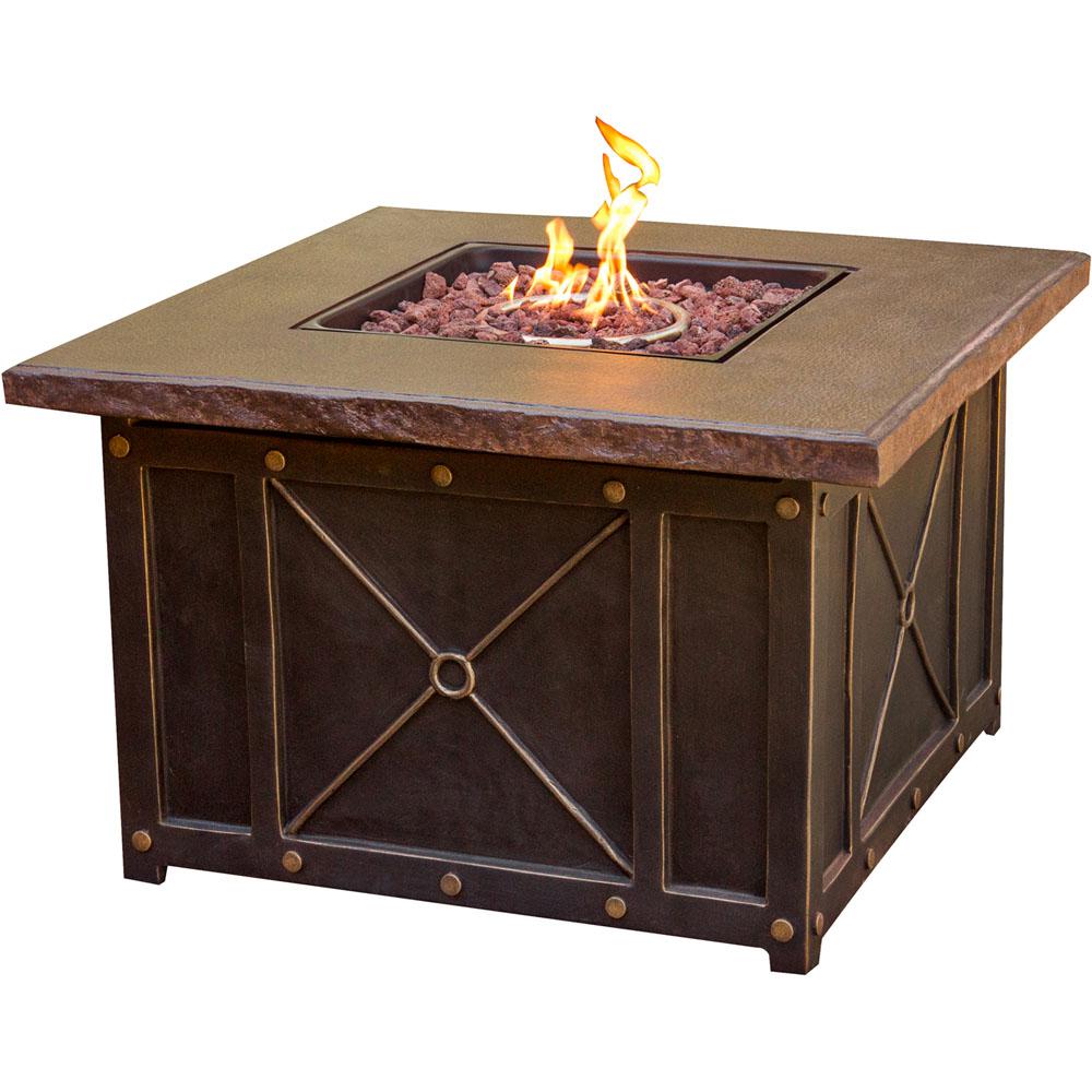 Cambridge 40 In Square Gas Fire Pit With Durastone Top