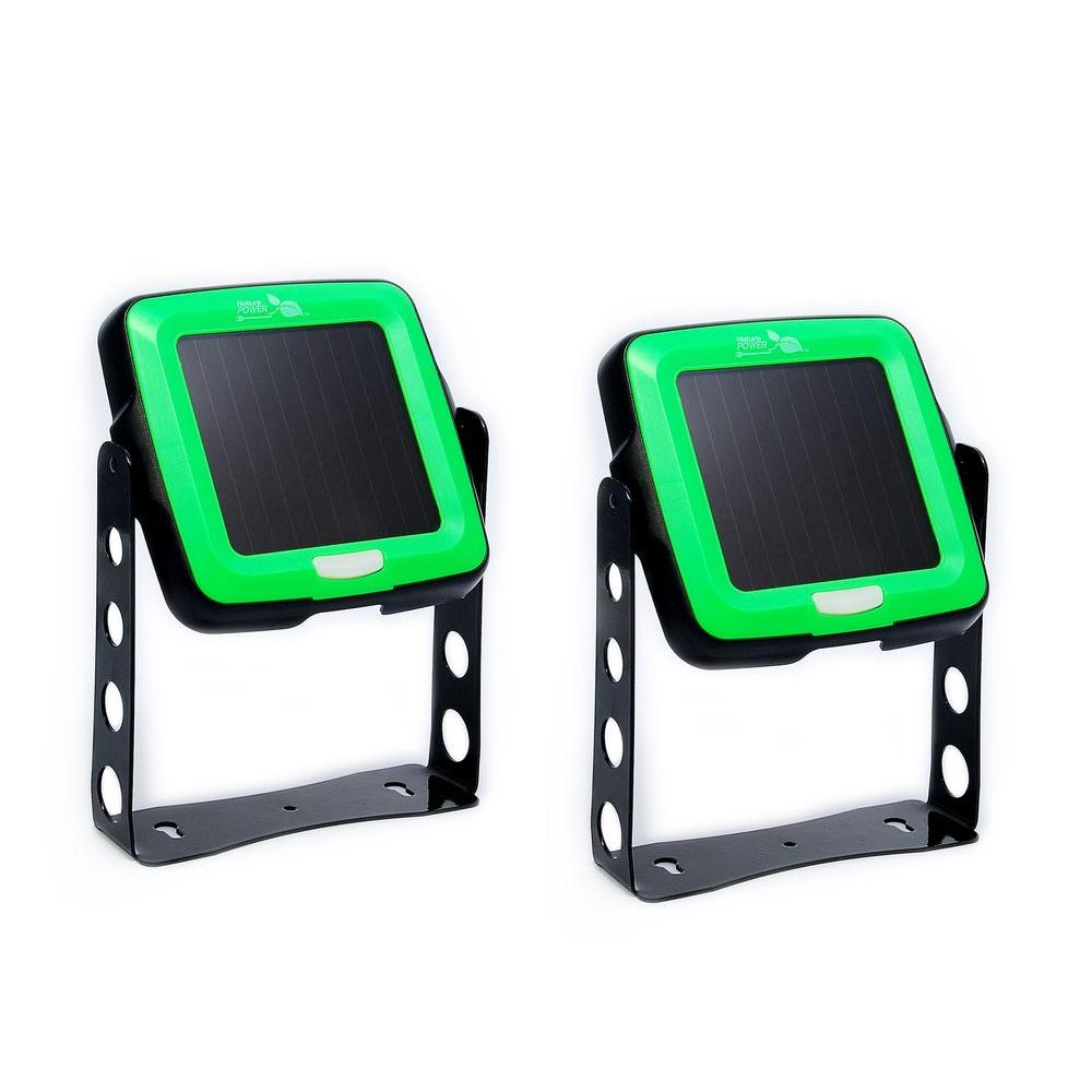Nature Power Solar Powered Led Indoor Outdoor Swivel Light 2 Pack