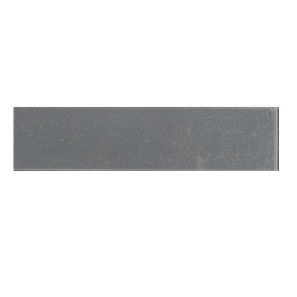 ABOLOS Gray 3 in. x 12 in. Antique Glossy Glass Subway Wall Tile (0.25 sq. ft. / piece
