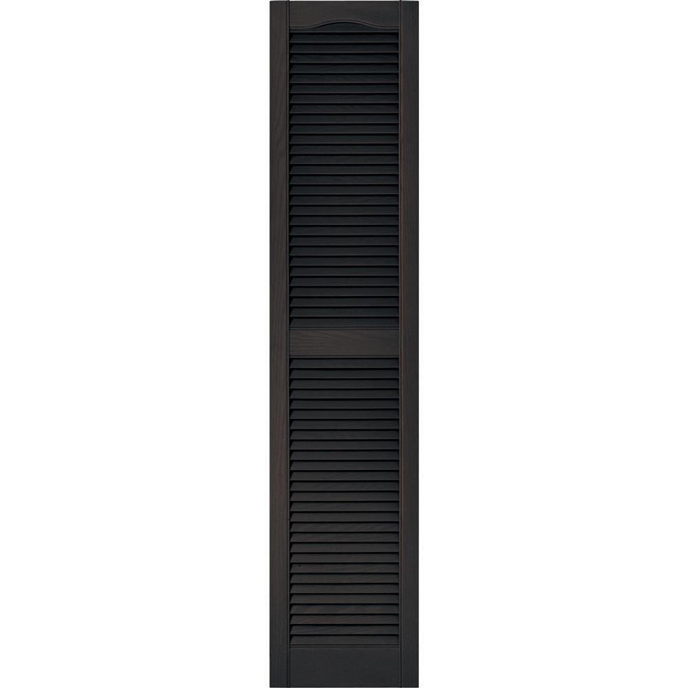 Mid America Cathedral Open Louver Vinyl Standard Shutter 1 Pair 12 x 60 010 Musket Brown