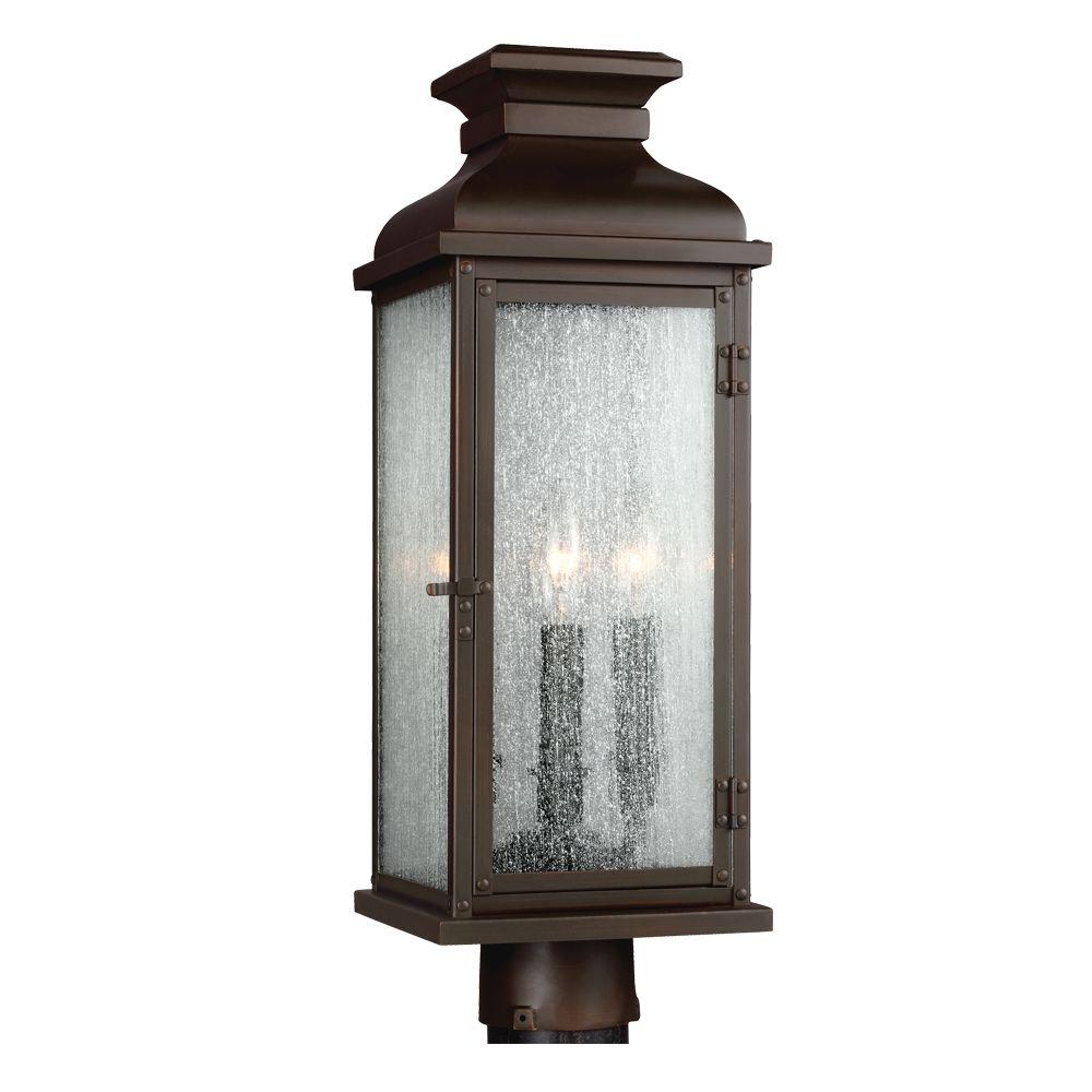 Feiss Pediment 7 In W 2 Light Dark Aged Copper Outdoor Post Top W 2 Light Dark Aged Copper Outdoor Post Top