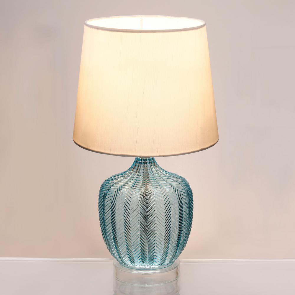 aqua blue glass table lamps