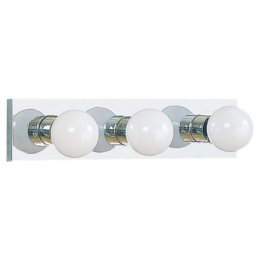 Sea Gull Lighting Center Stage 3 Light Chrome Vanity Bar