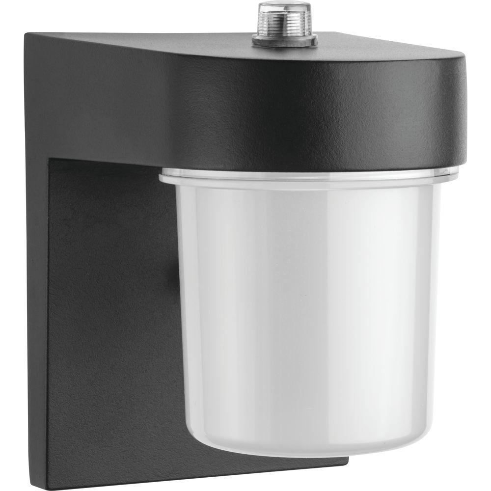 Lithonia Lighting Osc 1 Light Black Outdoor Integrated Led Wall Lantern Sconce With Dusk To Dawn Photocell