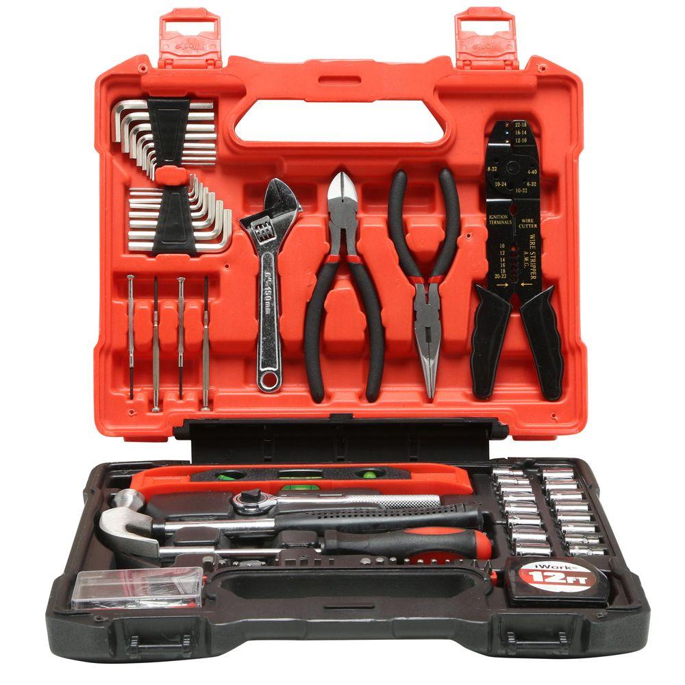 SAE Metric Combination (67-Pcs) Tool Set Multi Use Home Repair Kit ...