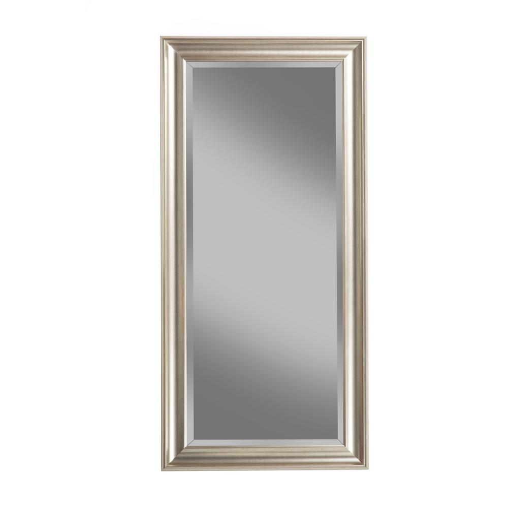Silver Metallic Mirrors Home Decor The Depot Champagne Silver Full Length Leaner Floor Mirror