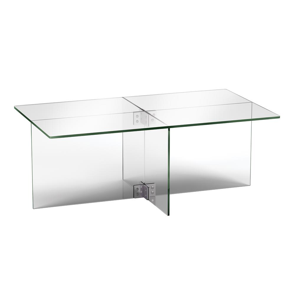 Meyer Cross Gehry 16 In Clear Glass Coffee Table Ct0049 The Home Depot