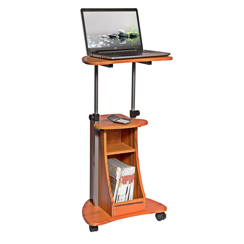 Techni Mobili Graphite Rolling Laptop Cart with Storage RTAB018GPH06