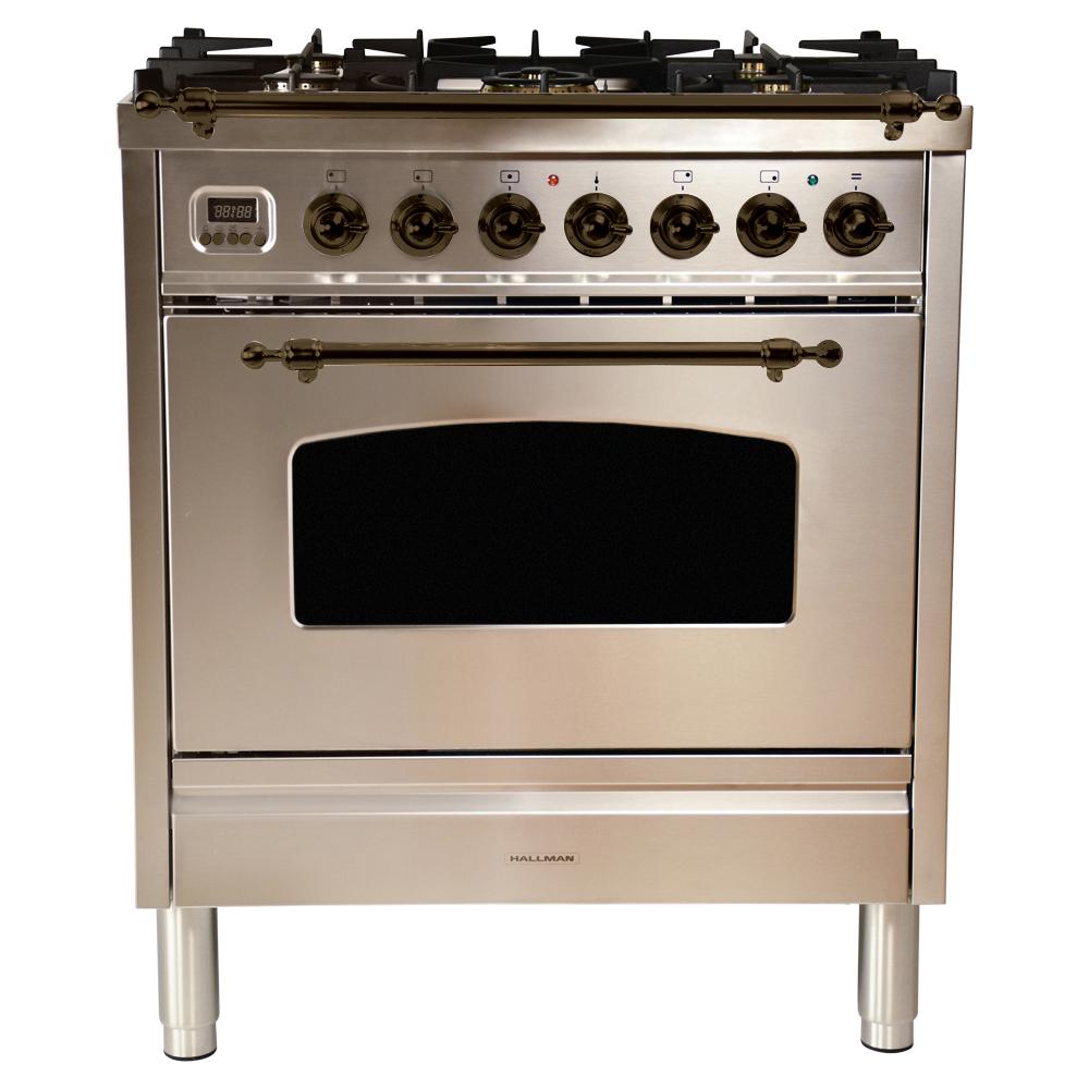 Hallman 30 In 3 0 Cu Ft Single Oven Italian Gas Range With True