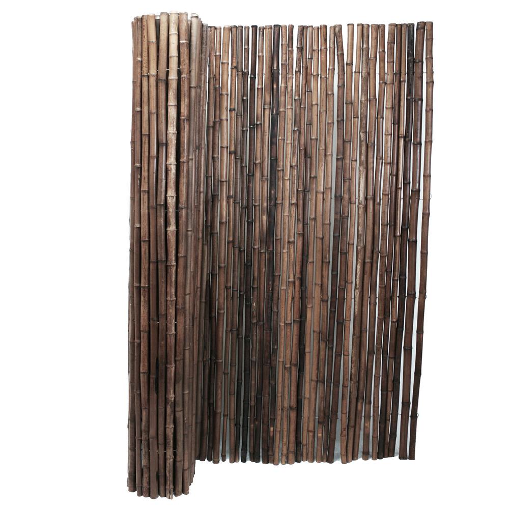 Bamboo Garden Fencing The Home Depot 1 In D X 4 Ft H 8 W Carbonized Rolled
