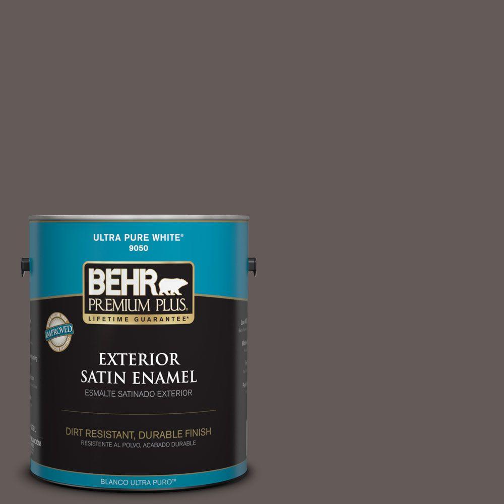 BEHR Premium Plus 1gal. BXC71 Wood Acres Satin Enamel Exterior Paint