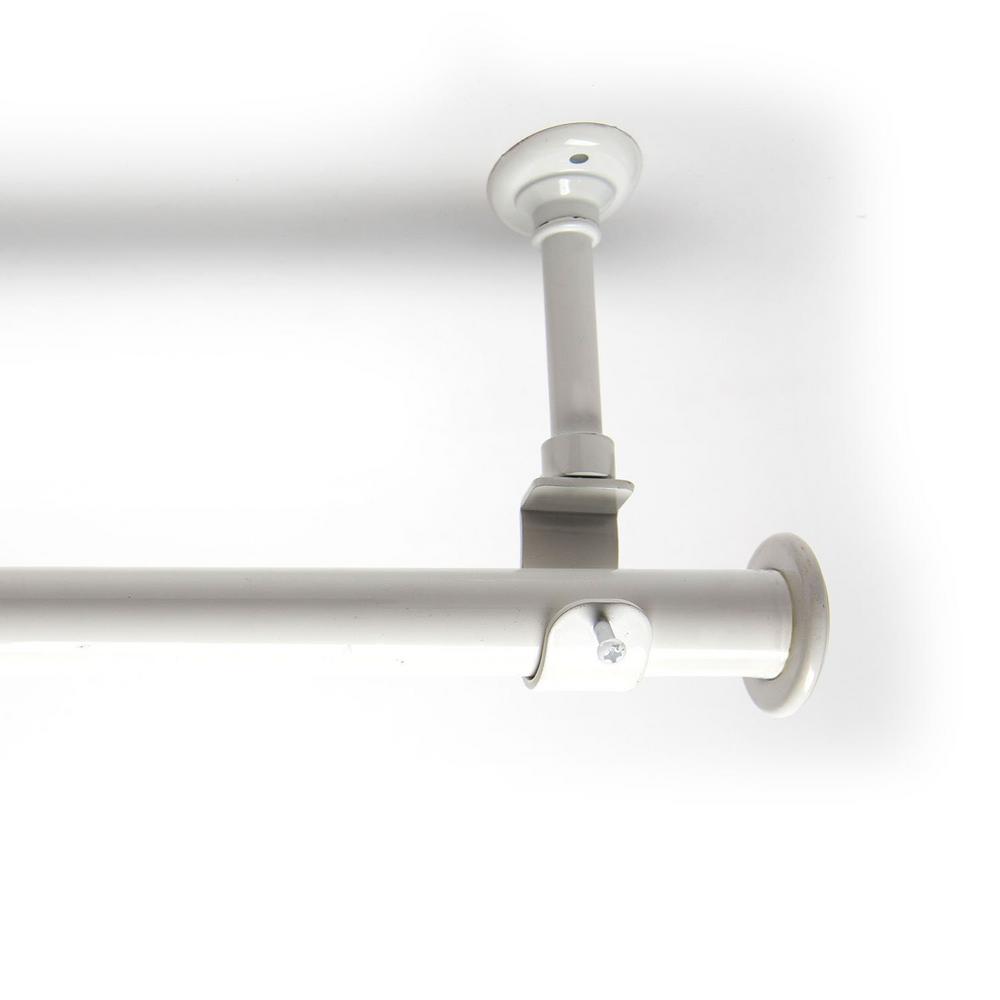 Roomdividersnow 108 In 168 Hanging Curtain Rod With Brackets Roomdividersnow 108 In 168 Hanging Curtain Rod With Brackets White Wrod168 The Home Depot