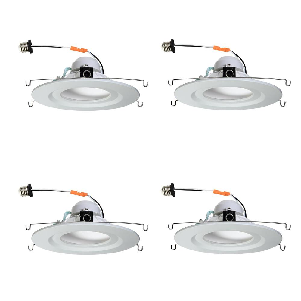 Novolink 5 in. and 6 in. White Integrated LED Diffusion Recessed Trim