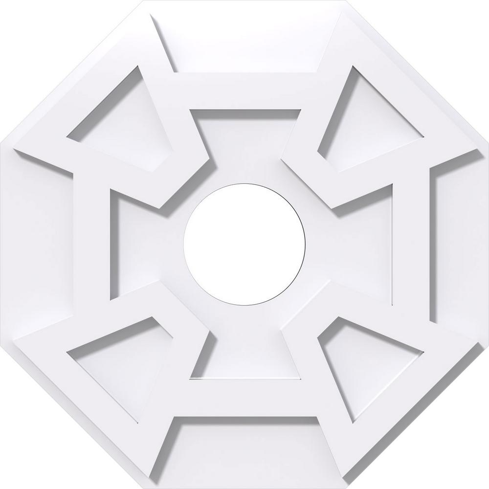 2 Piece ID Square Embry Architectural Grade PVC Contemporary Ceiling Medallion OD x 5 in Ekena Millwork CMP20EY2-05000 20 in