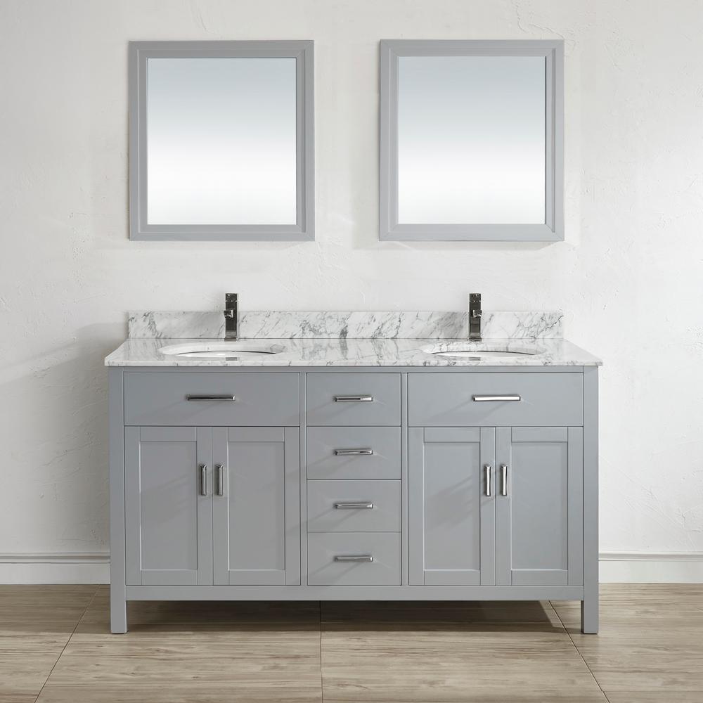 Studio Bathe Kalize II 63 in. W x 22 in. D Vanity in Oxford Gray with ...