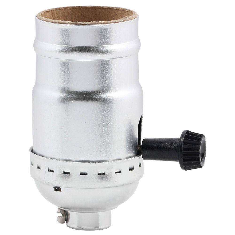 Commercial Electric 23/4 in. 3Way Brushed Nickel Turn Knob Socket