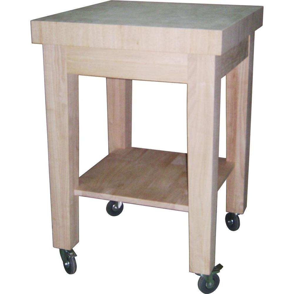 International Concepts Unfinished Kitchen Cart With Butcher Block Top   Unfinished International Concepts Kitchen Carts Wc 2424 64 1000 