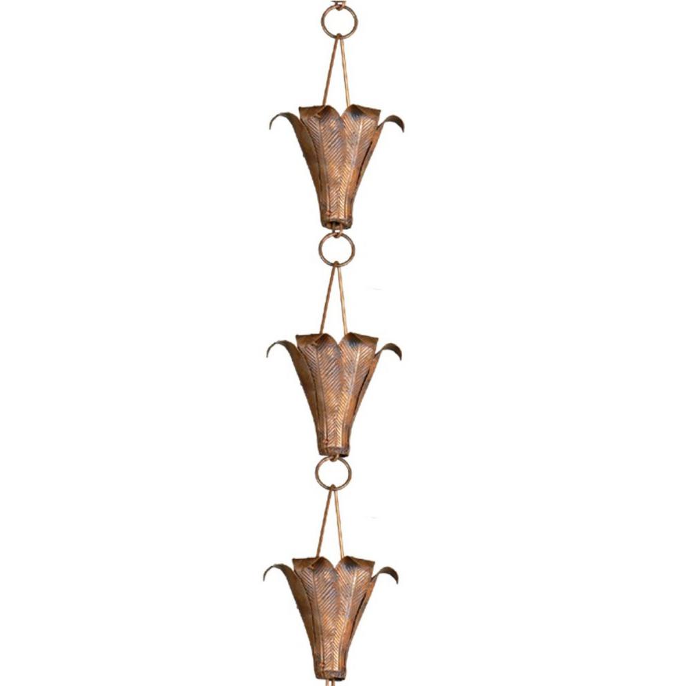 Monarch Rain Chains Monarch 81/2 ft. L Pure Copper Royale Rain Chain