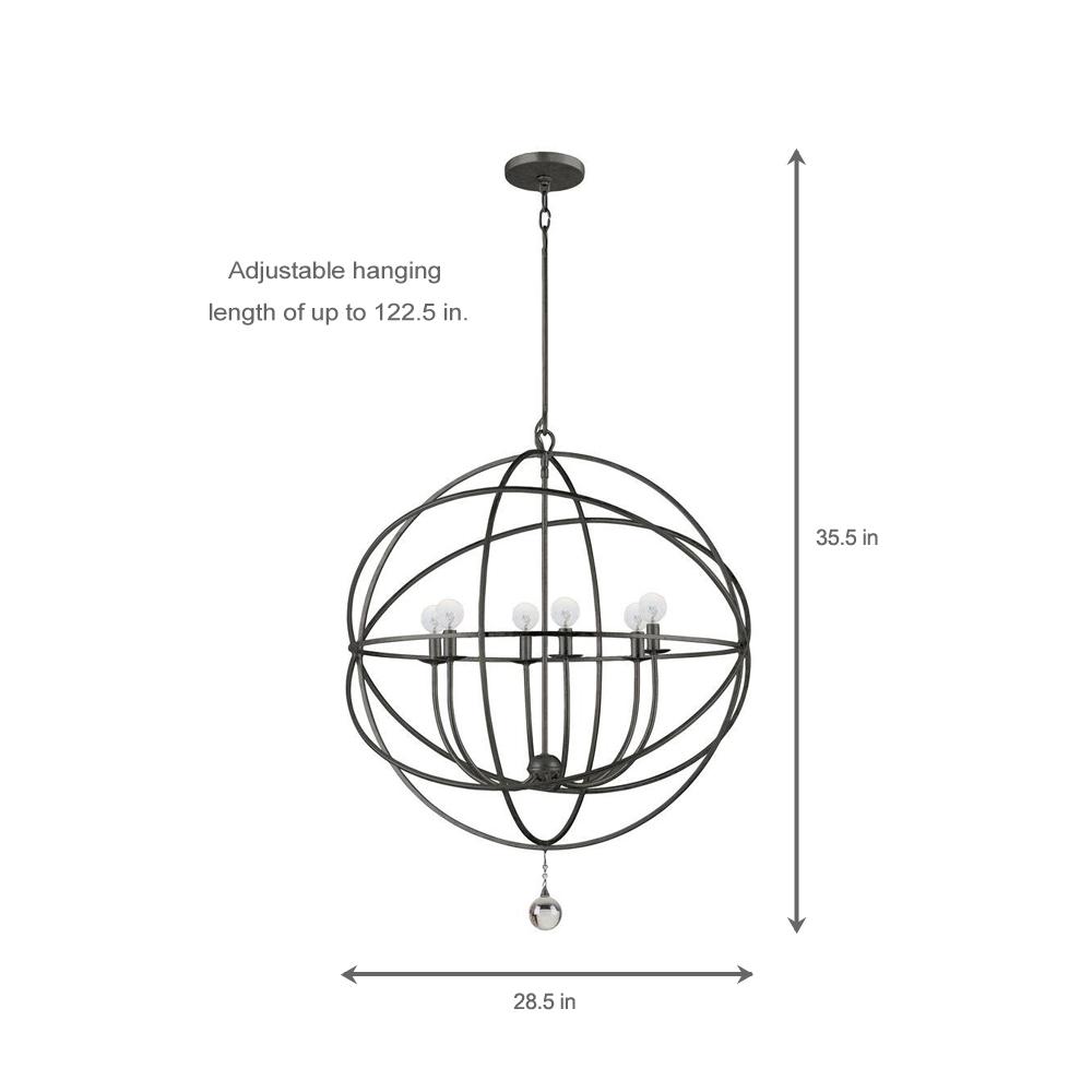Crystorama Solaris Collection 6 Light English Bronze Orb Chandelier Crystorama Solaris Collection 6 Light English Bronze Orb Chandelier
